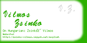 vilmos zsinko business card